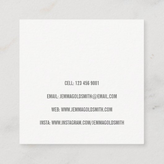 Fotograaf Vierkant Visitekaartje (Achterkant)