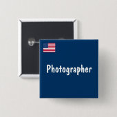Fotograaf Vierkante Button 5,1 Cm (Voorkant /achterkant)