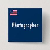 Fotograaf Vierkante Button 5,1 Cm (Voorkant)