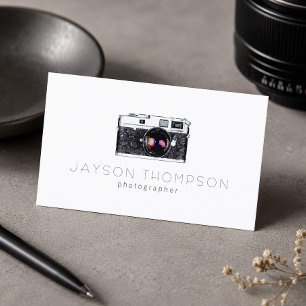 Fotograaf Vintage Cameratekening Logo Visitekaartje