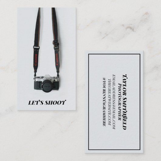 fotograaf visitekaartje (Voorkant / Achterkant)