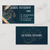 Fotograaf Visitekaartje Blauwgroen, goud Aanpassen (Voorkant / Achterkant)