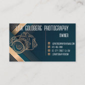 Fotograaf Visitekaartje Blauwgroen, goud Aanpassen (Voorkant)