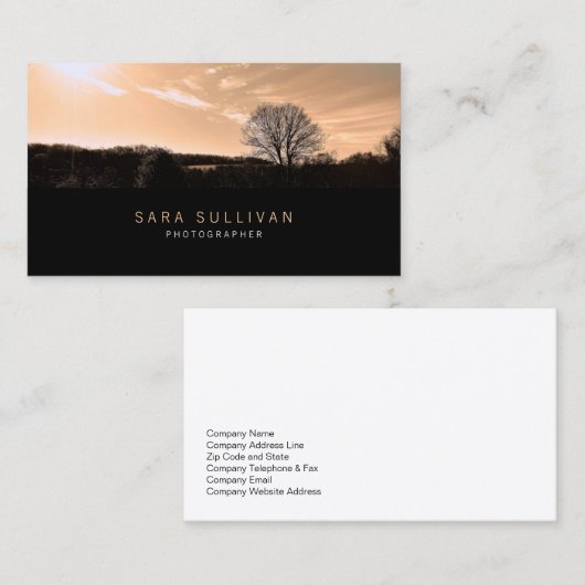 Fotograaf Visitekaartje Sepia Landscape (Voorkant / Achterkant)