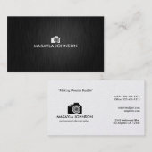 Fotograaf voor elegant en modern zwart en zilver visitekaartje (Voorkant / Achterkant)