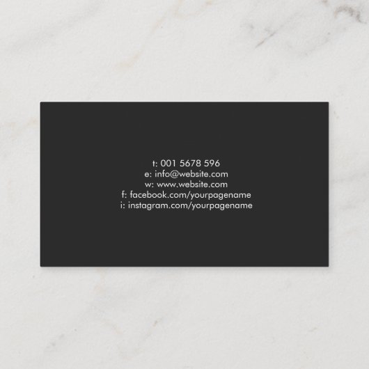 Fotograaf voor gezelschapsdieren - Fotografie voor Visitekaartje (Achterkant)