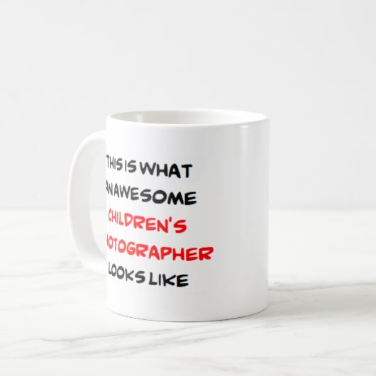 fotograaf voor kinderen, geweldige koffiemok (Voorkant links)