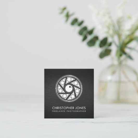 Fotograaf voor kunstcamera-pendelaar vierkante visitekaartje (Staand voorkant)