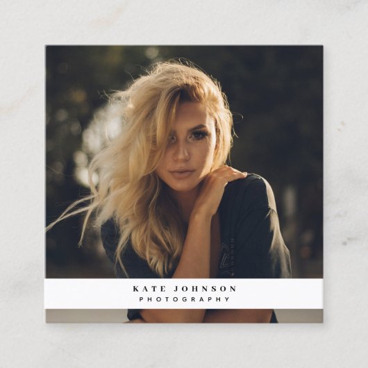 Fotograaf voor moderne zakelijke Logo Foto Vierkante Visitekaartje (Voorkant)