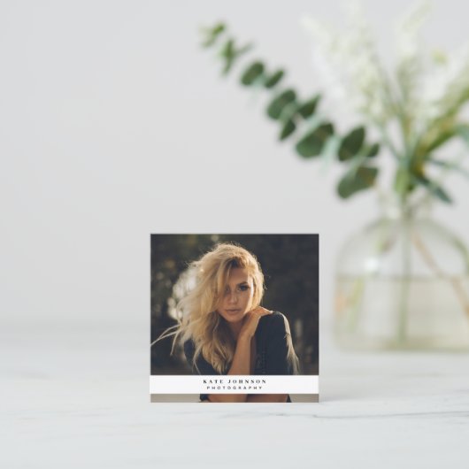 Fotograaf voor moderne zakelijke Logo Foto Vierkante Visitekaartje (Staand voorkant)