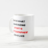 fotograaf voor sportartikelen, geweldige koffiemok (Voorkant links)