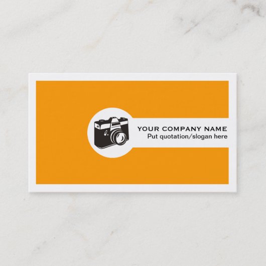 Fotograaf vrouwelijk visitekaartjes-sinaasappel visitekaartje (Voorkant)