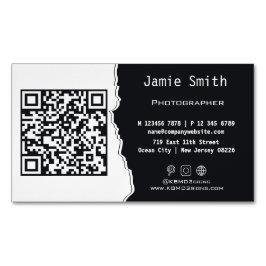 Fotograaf White en Black Business Magnetic Kaart Magnetisch Visitekaartje