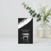 Fotograaf White Feather Old Camera Fotografie Visitekaartje (Staand voorkant)