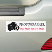 Fotograaf, willekeurige stoppingen bumpersticker (Op auto)