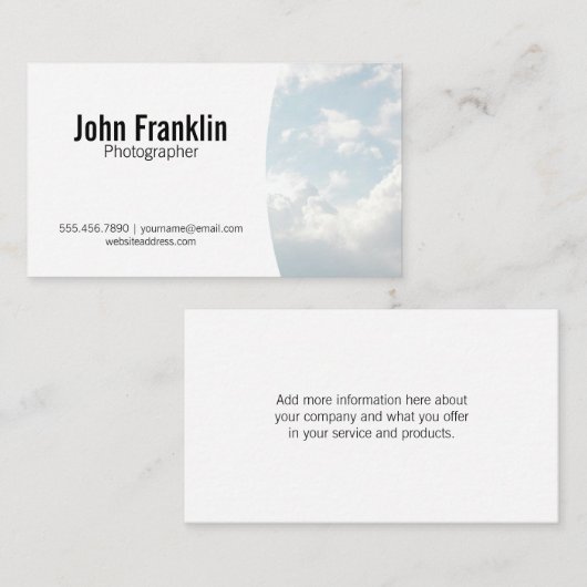 Fotograaf | Wolken Visitekaartje (Voorkant / Achterkant)