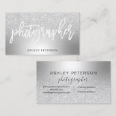 fotograaf zilverglitter ombre metallic folie visitekaartje (Voorkant / Achterkant)