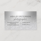 fotograaf zilverglitter ombre metallic folie visitekaartje (Achterkant)