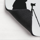 Fotograaf zwart en grijs gepersonaliseerd muismat (Hoek)