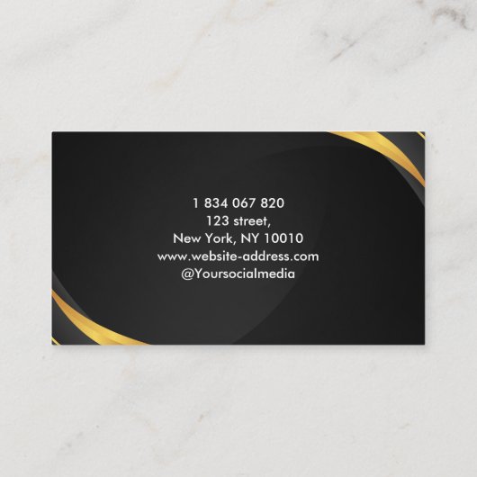 Fotograaf Zwart & Goud Visitekaartje (Achterkant)