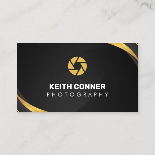 Fotograaf Zwart & Goud Visitekaartje (Voorkant)