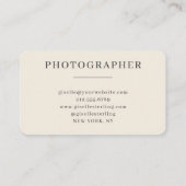 Fotograaf Zwart Professioneel Visitekaartje (Achterkant)