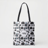 Fotograaf Zwart-wit Camera Print Monogram Tote Bag (Voorkant)