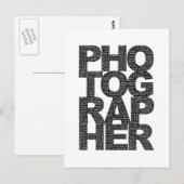 Fotograaf - Zwarte tekst Briefkaart (Voorkant / Achterkant)