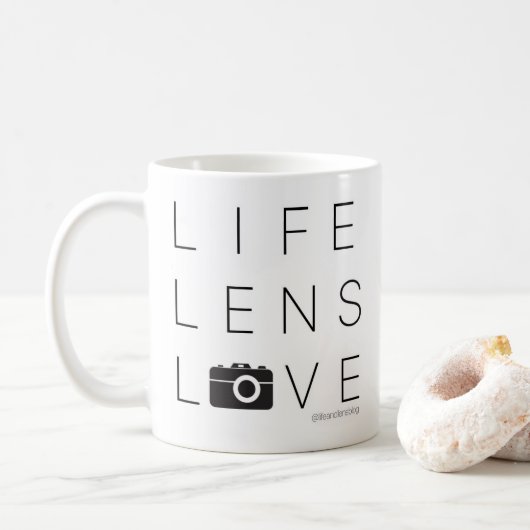 Fotograaf's Love mok | LIFE LENS LOVE (Met donut)