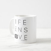 Fotograaf's Love mok | LIFE LENS LOVE (Voorkant links)