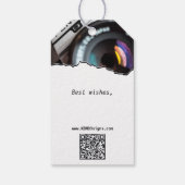 Fotograaf's Zwart & Wit Bedankt Cadeaulabel (Achterkant)