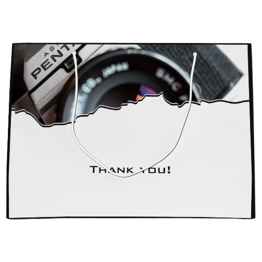 Fotograaf's Zwart & Wit Bedankt Groot Cadeauzakje (Voorkant)