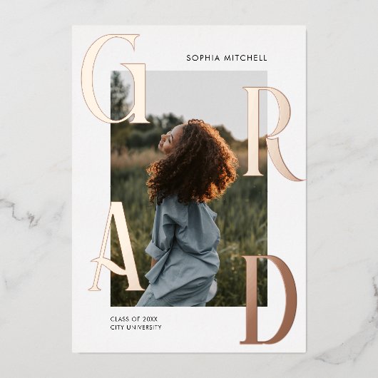 Fotogradatie Chic Party Folie Uitnodiging (Voorkant)