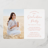 Fotogradatie Partij Elegant Blush Pink & Gold Folie Uitnodiging (Achterkant)