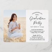 Fotogradatie Partij Elegant White en Gold Folie Uitnodiging (Achterkant)