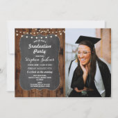 Fotogradatie Partij Rustic Lights Wood Chalk Kaart (Voorkant)