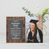 Fotogradatie Partij Rustic Lights Wood Chalk Kaart (Staand voorkant)