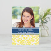 Fotogradatie Partij Uitnodiging Geel Blauw (Staand voorkant)