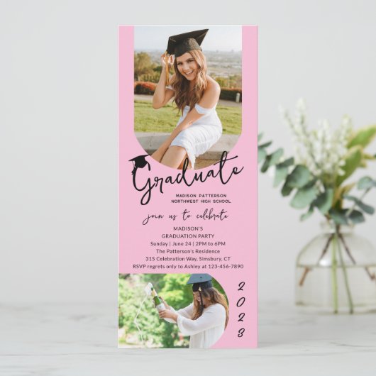 Fotogradatie Party Modern Elegant Script Kaart (Staand voorkant)