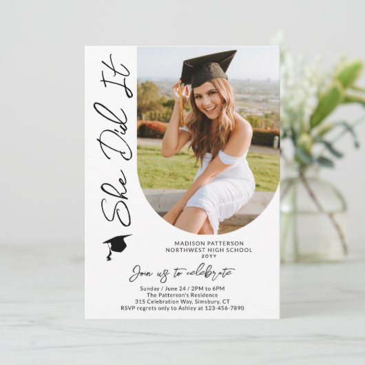 Fotogradatie Party Modern Elegant Script Kaart (Staand voorkant)