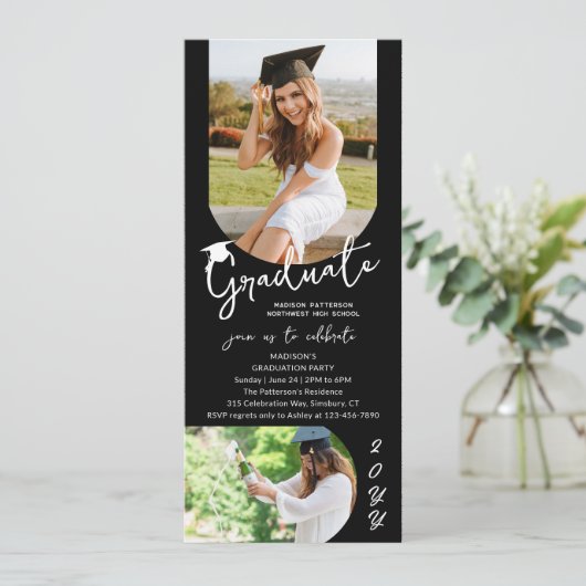 Fotogradatie Party Modern Elegant Script Kaart (Staand voorkant)