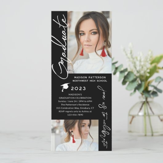 Fotogradatie Party Modern Elegant Script Kaart (Staand voorkant)
