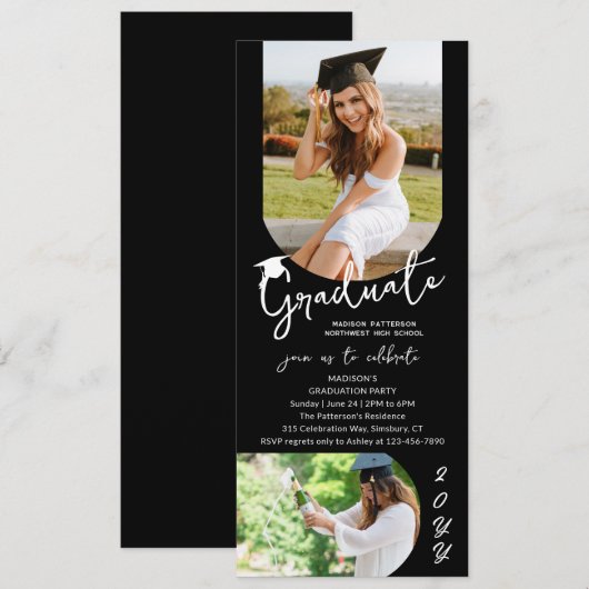 Fotogradatie Party Modern Elegant Script Kaart (Voorkant / Achterkant)