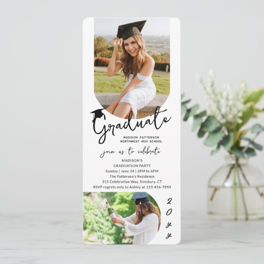 Fotogradatie Party Modern Elegant Script Kaart (Staand voorkant)