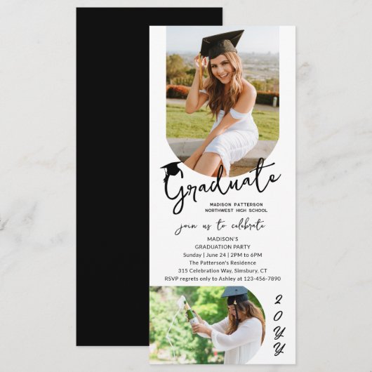 Fotogradatie Party Modern Elegant Script Kaart (Voorkant / Achterkant)