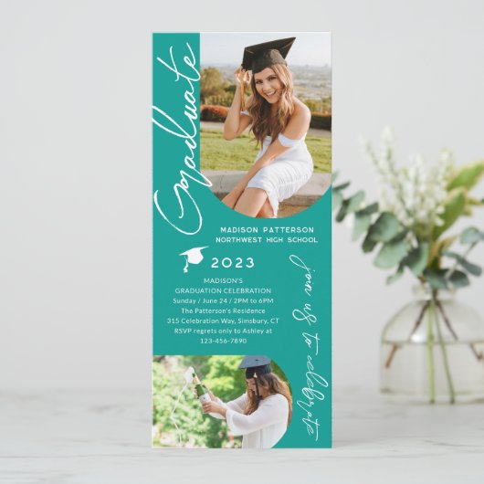 Fotogradatie Party Modern Elegant Script Kaart (Staand voorkant)