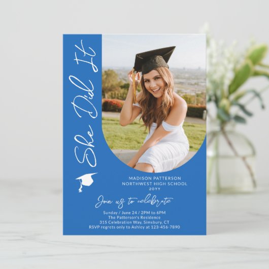 Fotogradatie Party Modern Elegant Script Kaart (Staand voorkant)