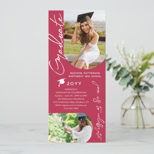 Fotogradatie Party Modern Elegant Script Kaart (Staand voorkant)