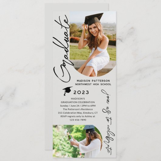 Fotogradatie Party Modern Elegant Script Kaart (Voorkant / Achterkant)