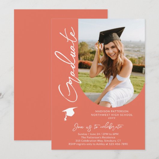 Fotogradatie Party Modern Elegant Script Kaart (Voorkant / Achterkant)